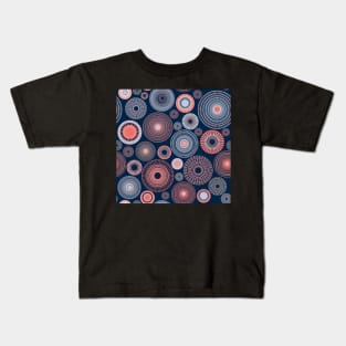 colorful circles | dark blue and coral Kids T-Shirt